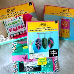 Set Of 4 Creatology Craft Kit Bundle Macrame Needlepoint Pillow & Loom Kit Lot